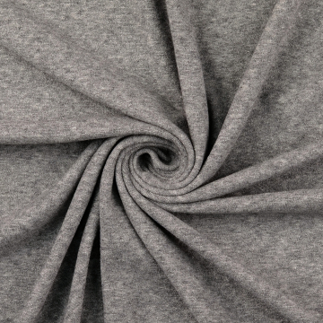 Tissu jersey maille tricot fin melange, gris clair