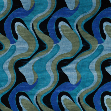 Feinstrickjersey Retro Waves, petrol
