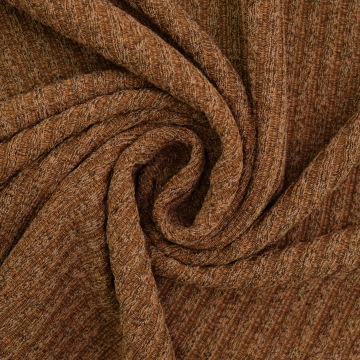 Tissu maille tricot fin côtelé, ocre