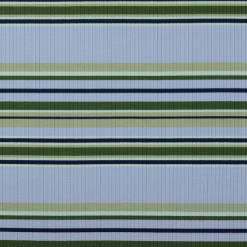 Tissu maille tricot fin côtelé rayé, bleu
