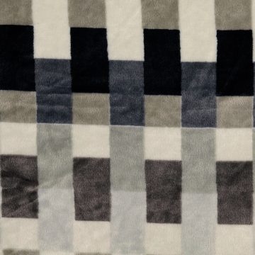 Tissu polaire flanelle doux à carreaux Checker, noir