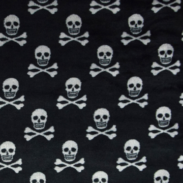 Flanel fleece skulls, zwart