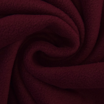 Tissu polaire anti-boulochage rouge vin