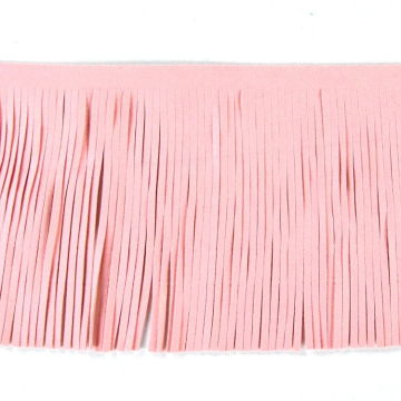 Fransenband Kunstleder 12 cm rosa