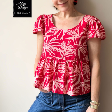 Patron couture gratuit Supplément pour robe Klara pdf Malomi Blouse avec Volant, en allemand