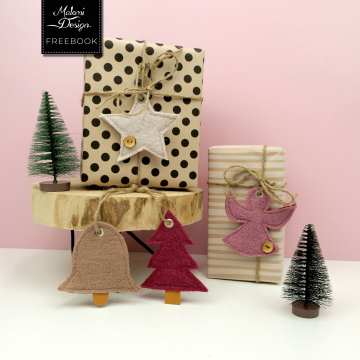 Patron couture gratuit Étiquettes de Noël Malomi pdf, en français
