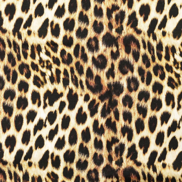 French terry roughened Animal Print, yellow