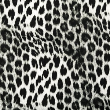 French terry roughened Animal Print, light grey