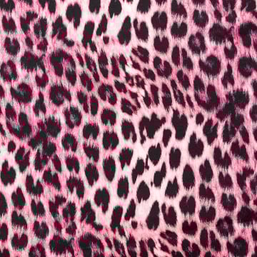 French terry roughened Animal Print, bright pink