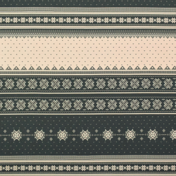 French Terry opgeruwd Christmas Stripes, groen