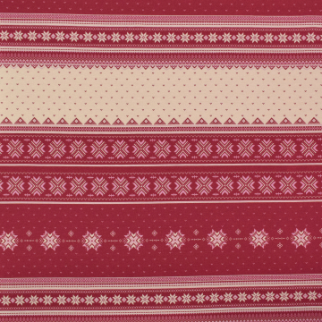 French Terry opgeruwd Christmas Stripes, rood