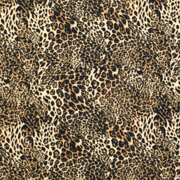 French Terry roughened Little Leopard, beige
