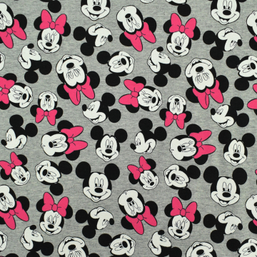 French Terry angeraut Mickey and Minnie, pink