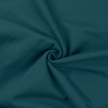 Tissu french terry gratté, bleu pétrole