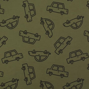 French Terry cars, olijfgroen