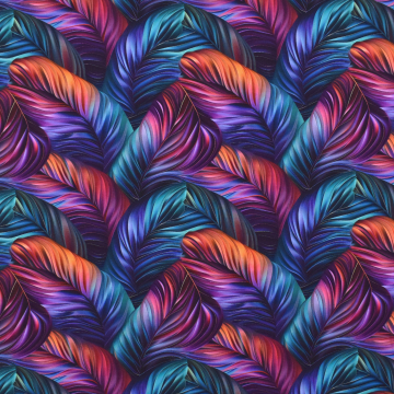 French Terry Color Feathers, multicolour