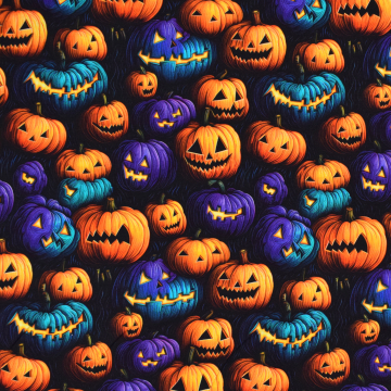 Tissu french terry Color Pumpkins, noir
