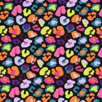 French Terry Colorful Leo, schwarz