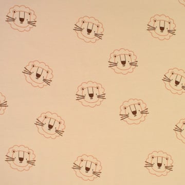 French Terry Cute Lion, beige