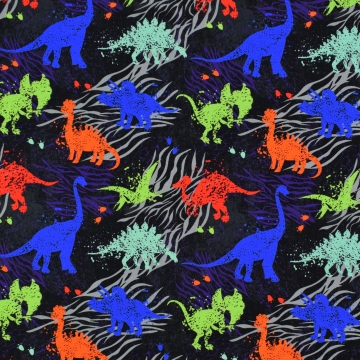 French Terry Dinos, schwarz