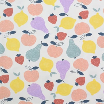 French Terry fruits, gebroken wit