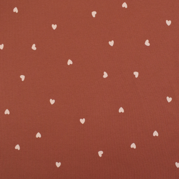 Tissu french terry hearts, terracotta