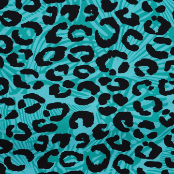 Tissu french terry Léopard Style, turquoise