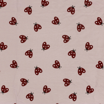 French Terry ladybug, old rosé