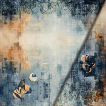 French Terry paneel opgeruwd Tulip Dream, 150 x 160 cm