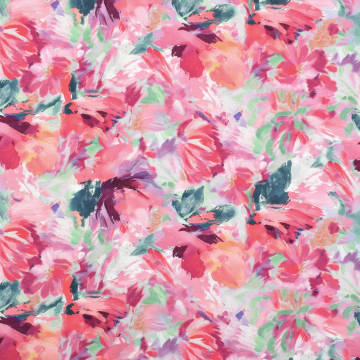 French Terry Watercolor Flowers, roze