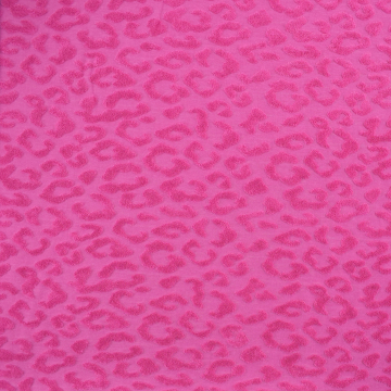 Tissu éponge jersey jacquard Léopard Leo, rose fuchsia