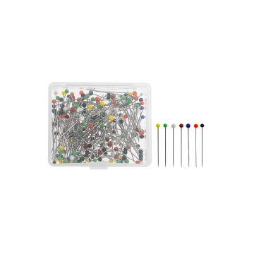 Épingles couture tête de verre, 20 g, multicolore