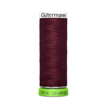 Bobine fil à coudre Gütermann 100m polyester rPET, (369) bordeaux