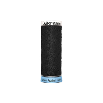Bobine fil à coudre water repellent Gütermann 100m polyester, (000) noir