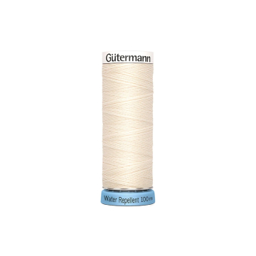 Bobine fil à coudre water repellent Gütermann 100m polyester, (802) blanc vanille