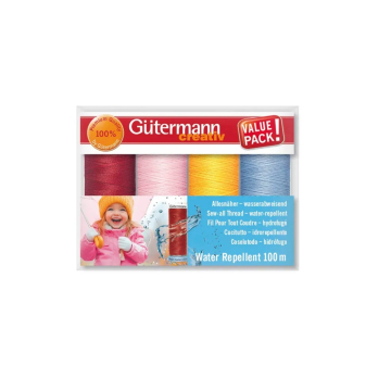 Kit fil à coudre water repellent Gütermann 100m polyester Col. 1