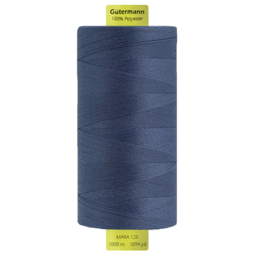 Bobine fil à coudre Gütermann 1000m polyester Mara 120, (0112) bleu pigeon
