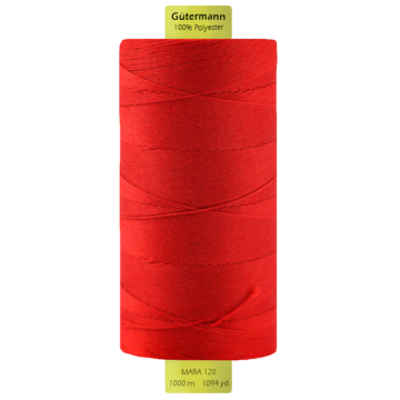 Bobine fil à coudre Gütermann 1000m polyester Mara 120, (0365) rouge