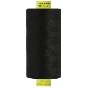 Bobine fil à coudre Gütermann 1000m polyester Mara 120, (2111) noir