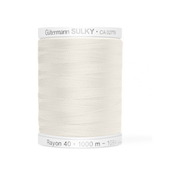 Fil à broder mouliné Gütermann Rayon 40 1000 m, blanc
