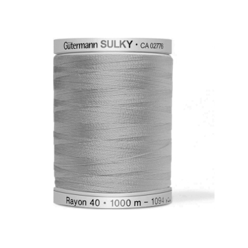 Fil à broder mouliné Gütermann Rayon 40 1000 m, gris clair