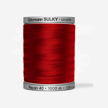 Fil à broder mouliné Gütermann Rayon 40 1000 m, rouge