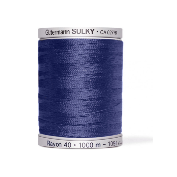 Fil à broder mouliné Gütermann Rayon 40 1000 m, bleu