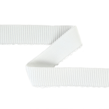 Ruban élastique with embroidery border 38 mm, blanc cassé