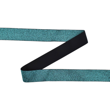 Ruban élastique couture 4cm Shine, bleu pétrole