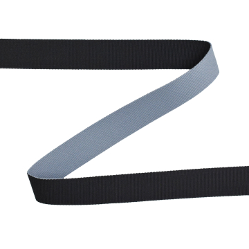 Gurtband Uni Doubleface 38mm, grau- schwarz