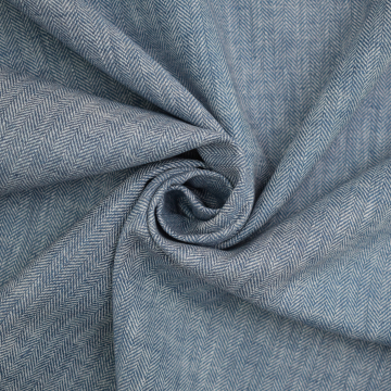 Halflinnen Herringbone, blauw