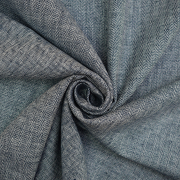 Halflinnen Herringbone, marineblauw