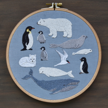 Modèle broderie à la main pdf Animaux polaires Fabelwald