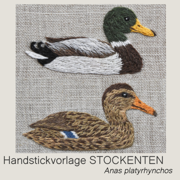 Handstickvorlage Fabelwald Stockenten, german